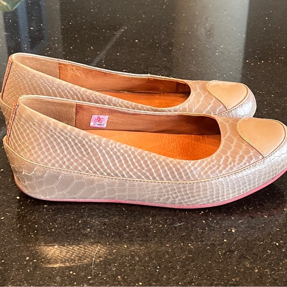 FitFlop, very good condition, animal print Brown Leather Slip-on Ballet flat - Picture 9 of 16
